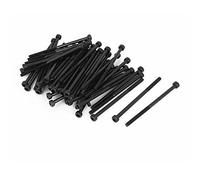 sourcing map 50pcs M3x55mm Vis à Tête Cylindrique à Six Pans Creux Tête Hexagonale Boulon Demi Filetage en Acier Allié 12.9 Noir