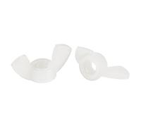 sourcing map 50pcs M4 Écrous à Oreilles Nylon Papillon écrou Main Blanc | Torsion Serrage Attaches