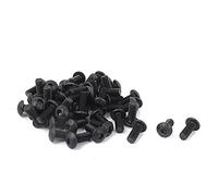 sourcing map 50pcs M4x10mm Vis six pans creux tête hexagonale Boulon Tête de Bouton Noir Acier allié 10.9