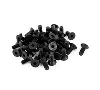 sourcing map 50pcs Noir M4 x 10mm Acier Allié Vis Tête Fraisée