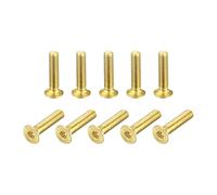 sourcing map 50Pcs Plat Tête Prise Capuchons Vis M2.5-0.45 x 12mm Laiton | Inner Hex Embout Attaches Boulons