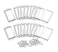 sourcing map 50pcs Porte-étiquettes en métal, Fichier Nom Carte Étiquette Étiquette Support Cadre pour Bureau ton argent 70x33mm