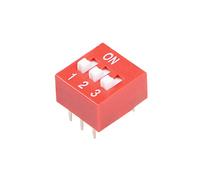 sourcing map 50pcs Rouge Double Rangée 1 2 3 Positions 2.54mm Pas DIP Interrupteur