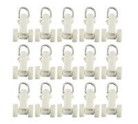 sourcing map 50pcs roulettes Chenille Double Plastique Fer Rideau coulissante Dia 10mm