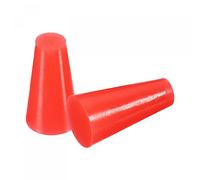sourcing map 50pcs Silicone Caoutchouc Conique Bouchon Solide pour Poudres Revêtement, Peinture, Anodisation, Placage, Sablage Laboratoire Utilisation rouge 5mm à 9mm