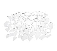 sourcing map 50pcs Strass Coudre Miroir Perle Acrylique Irrégulier Pièce Kit DIY pour Soirée Robe Tissu Vêtement Argenté