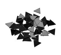 sourcing map 50pcs Strass Coudre Triangle Miroir Perle Acrylique Piece DIY Rhinétone pour Soirée Robe Tissu Vêtement Noir 23x23mm