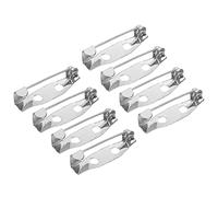 sourcing map 50pcs Trombone Sécurité Barre Épingles 20mm Trombone Broche Fermoir Épingle Dos pour ID Badges Nom Cartes Étiquettes DIY Artisanat, Ton Argenté