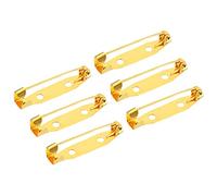 sourcing map 50pcs Trombone Sécurité Barre Épingles 30mm Trombone Broche Fermoir Épingle Dos pour ID Badges Nom Cartes Étiquettes DIY Artisanat, Ton Doré