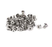 sourcing map 50pcs Vis à Tête Fraisée Plate à Six Pans Creux Vis à Douille Hexagonale Boulon M2x4mm Acier Inoxydable