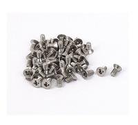 sourcing map 50pcs Vis Tête Fraisée Cruciforme Tête Plate Boulon M2,5 x 5mm en Acier Inoxydable