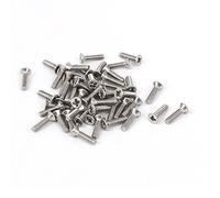 sourcing map 50pcs Vis Tête Fraisée Cruciforme Tête Plate Boulon M2x8mm Argenté