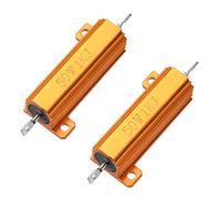 sourcing map 50W 1k Ohm 5% boîtier en aluminium vis de résistance robinet monté sur châssis bobinée résistances de charge ton or 2pcs