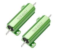 sourcing map 50W 40Ohm 5% Résistance cage aluminium charge bobiné monté châssi 2pcs