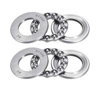 sourcing map 51104 Poussée Billes Roulements 20mm x 35mm x 10mm Chrome Acier Une-Voie Roulant Direction 2pcs