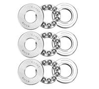 sourcing map 51202 Roulements à billes de butée 15 mm x 32 mm x 12 mm en acier chromé ABEC3 Lot de 3
