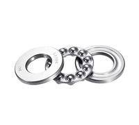 sourcing map 51204 Poussée Billes Roulements 20mm x 40mm x 14mm Chrome Acier Unique Direction