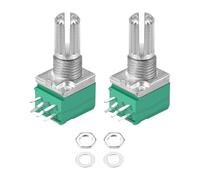 sourcing map 5KOhm Variable Résisteur Double Rotatif Carbon Film Cône Potentiomètre 2Pcs