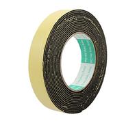 sourcing map 5M 25mm x 2mm seul côté antichoc ruban mousse adhésif éponge Jaune Noir