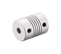 sourcing map 5mm à 10mm Coupleur Arbre Moteur Aluminium Alliage Flexible Accouplement Joint Couplage Connecteur L25xD19 Argent