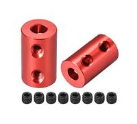 sourcing map 5mm à 5mm Alésage Coupleur Arbre Moteur Rigide Couplage Ensemble Vis L20XD12 Aluminium Alliage Connecteur Accessoire Rouge 2pcs