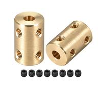 sourcing map 5mm à 5mm Alésage Coupleur Arbre Moteur Rigide Couplage Ensemble Vis L22XD14 Cuivre Connecteur Accessoire 2pcs