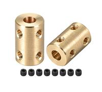 sourcing map 5mm à 6mm Alésage Coupleur Arbre Moteur Rigide Couplage Ensemble Vis L22XD14 Cuivre Connecteur Accessoire 2pcs