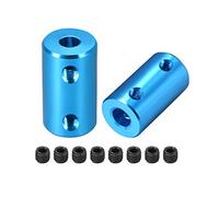 sourcing map 5mm à 6mm Alésage Coupleur Arbre Moteur Rigide Couplage Ensemble Vis L25XD14 Aluminium Alliage Connecteur Accessoire Bleu 2pcs