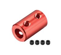 sourcing map 5mm à 8mm Alésage Coupleur Arbre Moteur Rigide Couplage Ensemble Vis L25XD14 Aluminium Alliage Accouplement Connecteur Accessoire Foncé Rouge