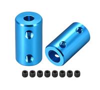 sourcing map 5mm à 8mm Alésage Coupleur Arbre Moteur Rigide Couplage Ensemble Vis L25XD14 Aluminium Alliage Connecteur Accessoire Bleu 2pcs