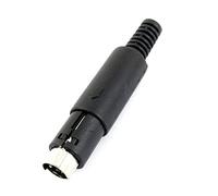 sourcing map 5mm Dia Noir Mini DIN 7 Broches mâle connecteur Adaptateur Audio Vidéo Tout Droit