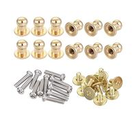 sourcing map 5mm Tête Diamètre Rond Boutons Tirer Poignée 24pcs Zinc Alliage pour Tiroir Poignées Cadeau Boîte Cabinet Porte Boutons avec Vis Clair Or