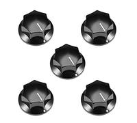 sourcing map 5pc Bouton Potentiomètre 6mm tige insertion 33x17mm plastique rotatif noir