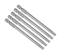 sourcing map 5pc Embout de Tournevis 100mm long Hex 1/4" H4 S2 Tournevis Hex alliage acier