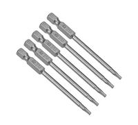 sourcing map 5pc Embout de Tournevis 75mm long Hex 1/4" T10 Torx Magnétique S2 alliage acier