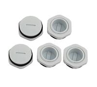 sourcing map 5pc GLW-M25 Nylon Fil Presse-étoupe Cap Rond Visser Couverture Gris Lavage