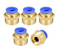 sourcing map 5pcs 1/2" G fil droit mâle 10mm pousser raccord rapide raccord pneu