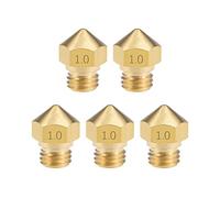 sourcing map 5pcs 1mm 3D Buse Imprimante Tête M7 Remplacement Filetage | pour MK10 1.75mm Impression Extrudeuse, Laiton