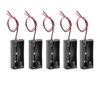 sourcing map 5Pcs 2 x 1.5V AAA Batterie Support Stockage Boîte Fils Noir Plastique