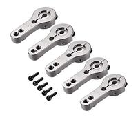 sourcing map 5Pcs 25T Aluminium Servo Klaxons M3 Filetages Métal Bras Direction pour Futaba Savox Xcore RC Voiture Camion Petit Chariot Avion Titane