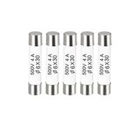 sourcing map- 5Pcs 4A 500V Coup Rapide Céramique Fusibles à Cartouche 6mm x 30mm