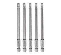 sourcing map 5pcs 5/32" Hexagonal Tournevis Embout SAE 1/4" Hexagonal Tige 4" Longueur Magnétique S2 Acier Perceuses électriques Forets