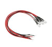 sourcing map 5pcs 5mm led RGB Lampe pré-câblé 7 couleurs Flash lente 20mA 3-6V 20cm lampe ronde