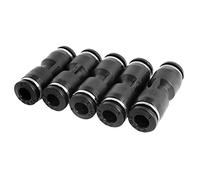 sourcing map 5pcs 6mm droit Tube accouplement rapide pneumatique noir | raccords air mixte