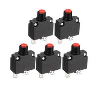 sourcing map 5pcs AC 125V/250V 15A bouton poussoir Coupe-circuit surcharge