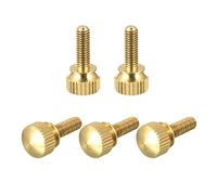 sourcing map 5Pcs Bouton Moleté Vis, M4x12mm Laiton Épaule Boulons Étagé Poignée Boutons Attaches pour PC, Électronique, Mécanique