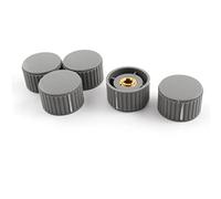 sourcing map 5pcs Bouton Potentiomètre 6mm diamètre trou arbre Capuchon contrôle de Volume en plastique 32mm