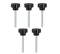 sourcing map 5Pcs Boutons de Serrage étoile Poignée M5x70mm acier filetage mâle Zinc noir PP