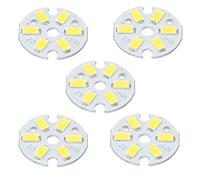 sourcing map 5Pcs COB LED luminaire Perle 3W 120lm 6000-6500K Ampoule Blanc | pour Projecteur Projecteurss Remplacement, 23mm, 9-11VDC, Énergie Économie