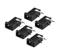sourcing map 5pcs Connecteur de Prise d'alimentation Fiche Jack DC-002 3.5mmx1.3mm DC 3 Broches Femelle